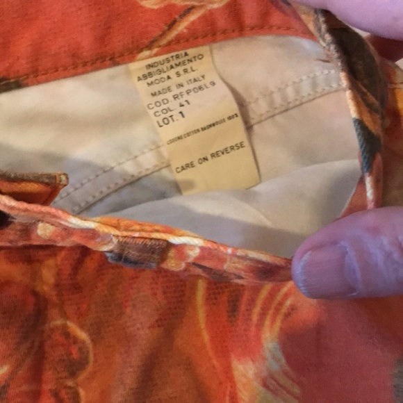 Vintage Mid-1990s Moschino Orange Floral Jeans. Size 29. - Picture 4 of 16